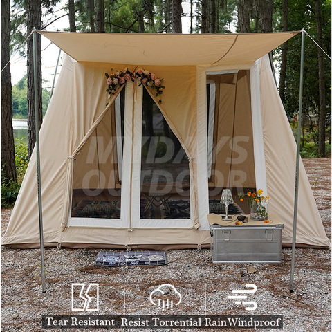 프리미엄 100% MDSCE-5로 제작된 스프링 캐빈 텐트 방수 야외 캠핑 텐트