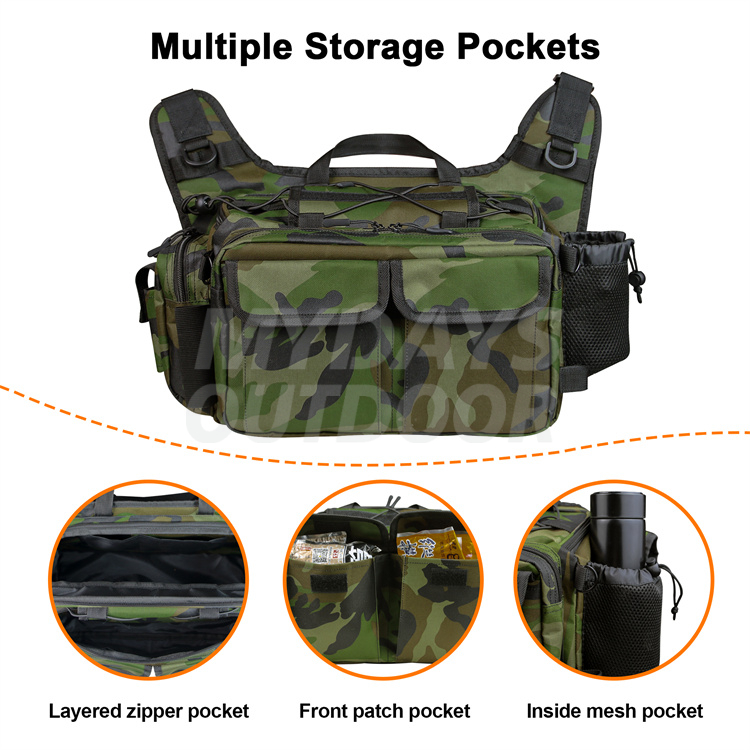 Sling Fishing Tackle Bag Outdoor Fishing Storage Pack MDSFS-4