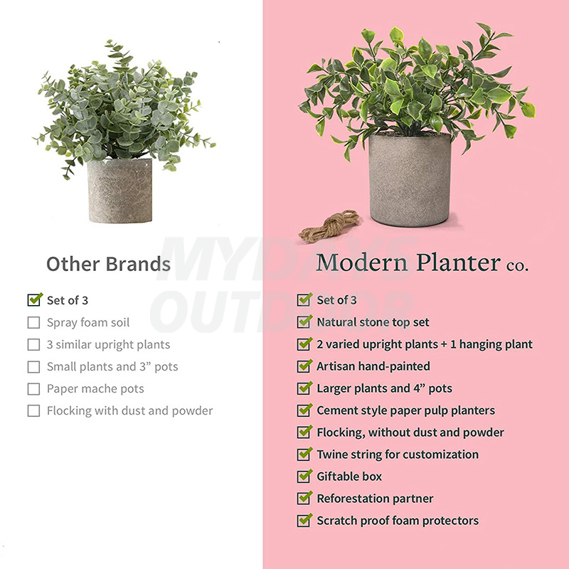 Décor de fausses plantes en pot