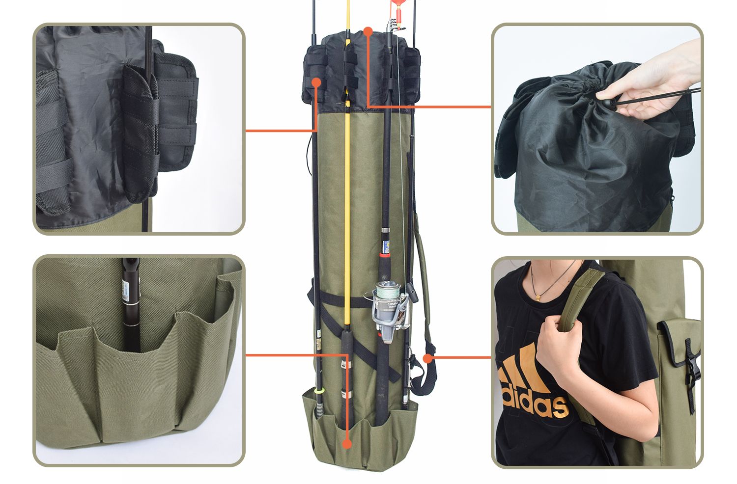 MSDFR-1 Fishing rod bag size details2